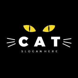 Bold Black and Yellow Cat Design Representing Pets Logo Template