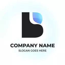 Bold Black B Letter Design with Modern Elements Logo Template