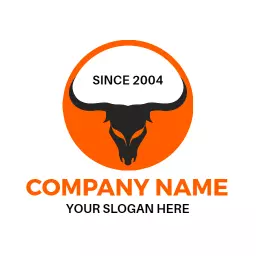 Bold Black Bull Icon Representing Strong Beast Logo Template