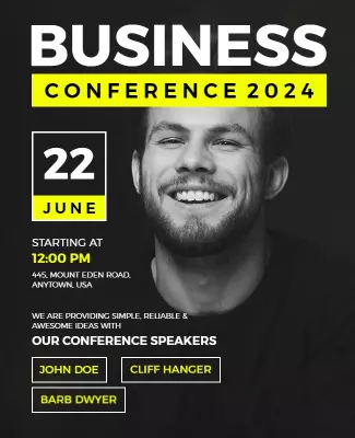 Bold Black Business Conference 2024 Announcement Poster Template