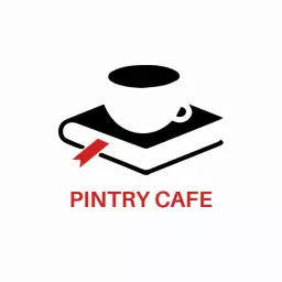 Bold Black Coffee Cup Resting on Open Book Logo Template
