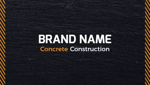 Bold Black Concrete Construction Business Card Template