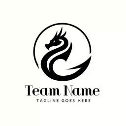 Bold Black Dragon Design Representing Team Spirit Logo Template