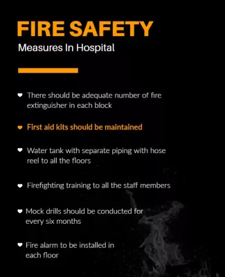 Bold Black Fire Safety Measures in Hospital Poster Template