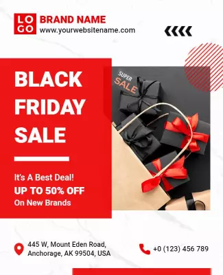 Bold Black Friday Sale Discounts and Promotions Poster Template