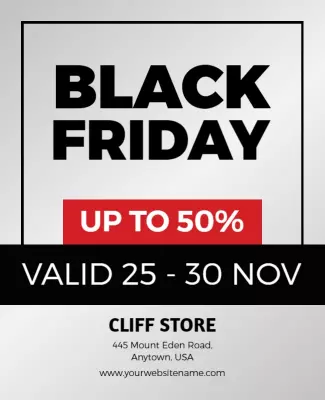 Bold Black Friday Sales Discount Promotional Poster Template