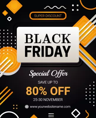 Bold Black Friday Super Discount Sale Poster Template
