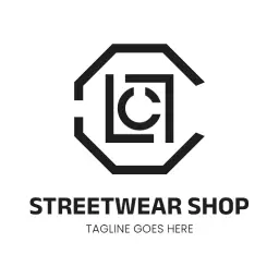 Bold Black Geometric Design for Modern Streetwear Logo Template