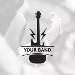 Bold Black Guitar Design Celebrating Your Band Spirit Logo Template