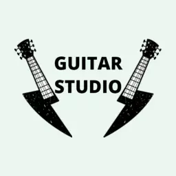 Bold Black Guitar Design for Creative Studio Logo Template