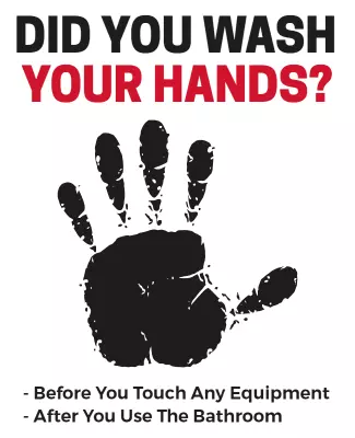 Bold Black Hand Hygiene Reminder Poster Template