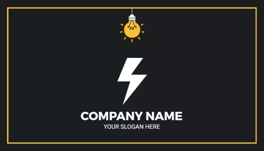 Bold Black Lightning Electrician Business Card Template