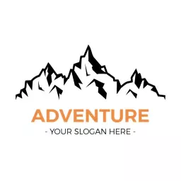 Bold Black Mountain Peaks Inspiring Outdoor Adventure Logo Template