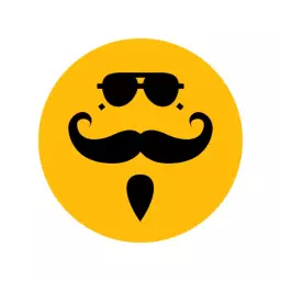 Bold Black Mustache on Bright Yellow Barber Shop Logo Template