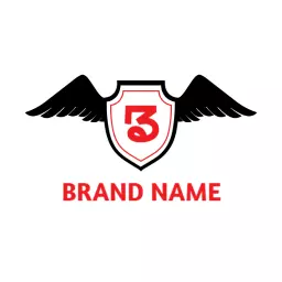 Bold Black Shield Design with Wings for Protection Logo Template