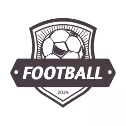Bold Black Shield Featuring Football Sport 2024 Logo Template