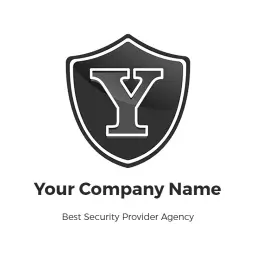 Bold Black Shield Symbol Emphasizing Security Services Logo Template