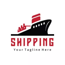 Bold Black Ship Design Highlighting Efficient Shipping Logo Template