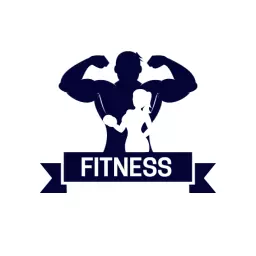 Bold Black Silhouette of Muscular Figures Representing Fitness Logo Template