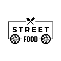 Bold Black Street Food Truck Design Offering Culinary Delights Logo Template