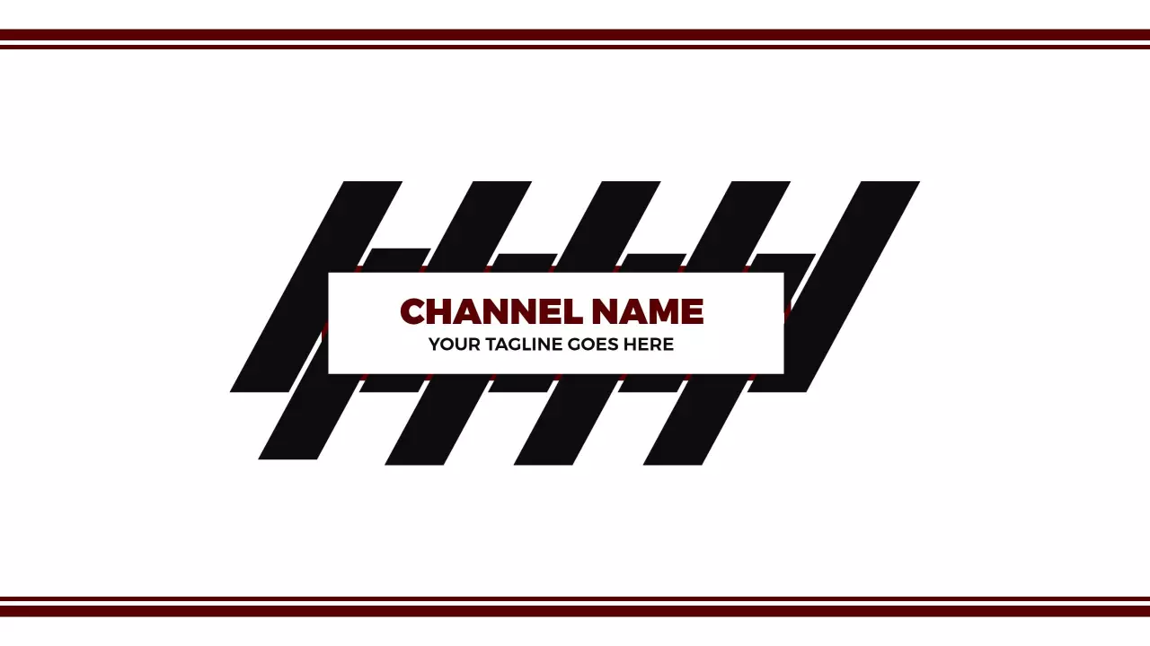 Bold Black Stripes with Customizable Text YouTube Banner Template