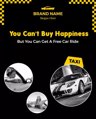 Bold Black Taxi Service Promotion Poster Template