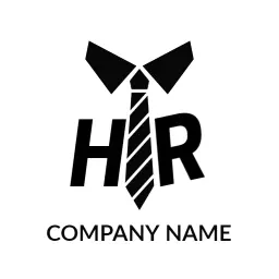 Bold Black Tie Design Representing Professional HR Services Logo Template