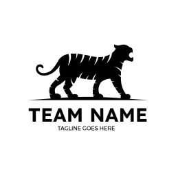 Bold Black Tiger Design Representing Team Spirit Logo Template