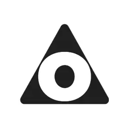 Bold Black Triangle with Circular Letter O Design Logo Template