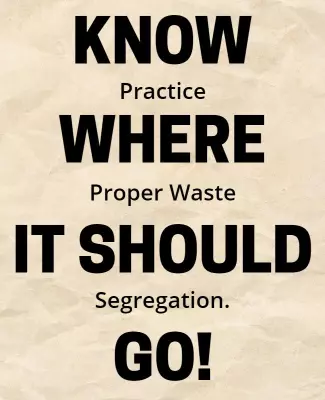 Bold Black Waste Management Segregation Awareness Poster Template