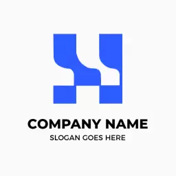 Bold Blue Abstract Design Featuring H Letter Logo Template