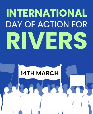 Bold Blue Activism Rally for International Rivers Poster Template