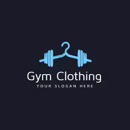 Bold Blue and Black Design Featuring Gym Clothing Logo Template