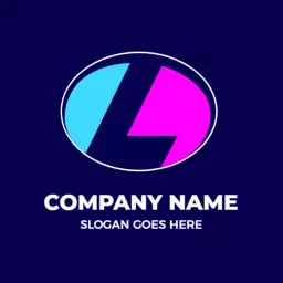 Bold Blue and Pink Modern L Letter Company Logo Template