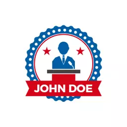 Bold Blue and Red Political Campaign Logo Design Idea Logo Template