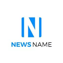 Bold Blue and White Design Showcasing Latest News Logo Template