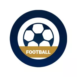 Bold Blue and White Football Design Showcasing Team Spirit Logo Template