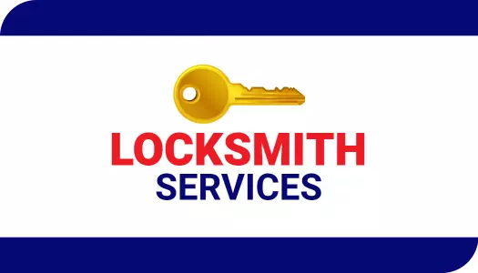 Bold Blue and White Locksmith Services Business Card Template