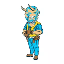 Bold Blue and Yellow Character Representing Sports Mascot Logo Template