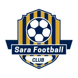 Bold Blue and Yellow Soccer Club Emblem Featuring Football Logo Template