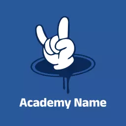 Bold Blue Background Representing Hip Hop Dance Academy Logo Template