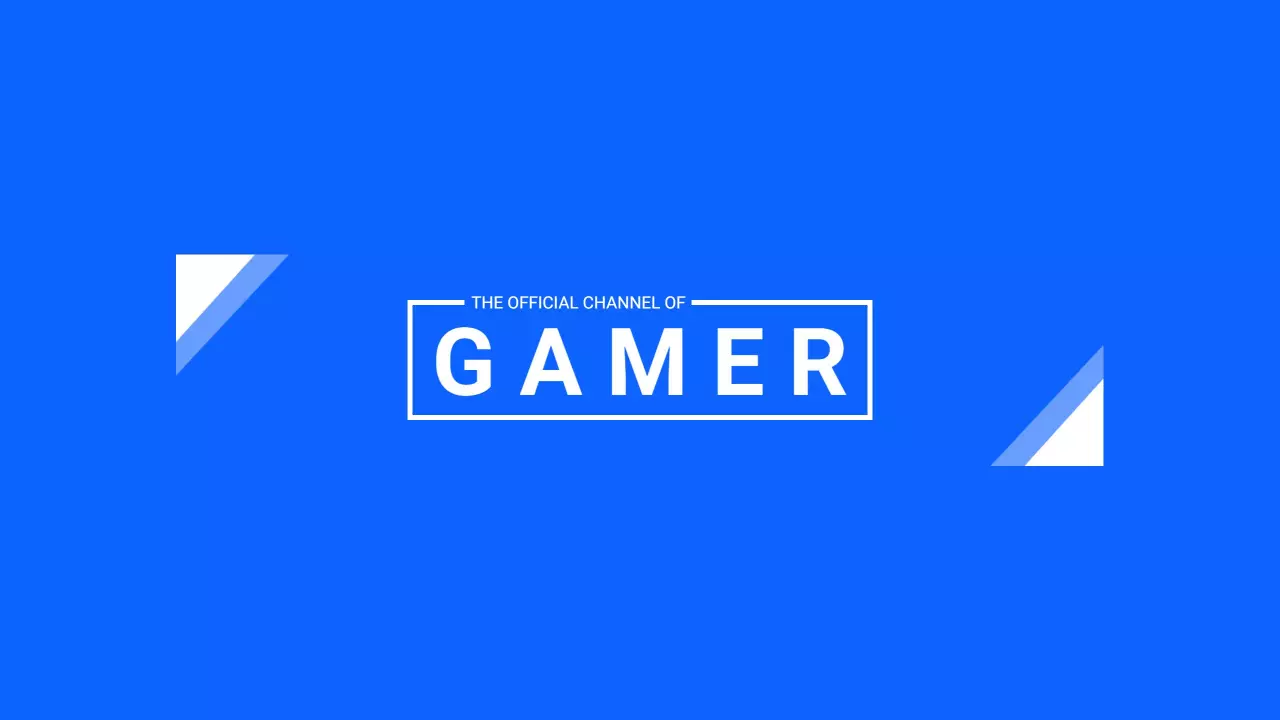 Bold Blue Background with Gamer Theme YouTube Banner Template