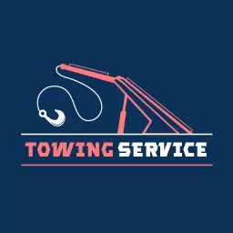 Bold Blue Background with Reliable Towing Service Logo Template
