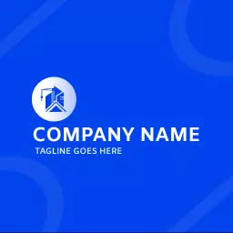 Bold Blue Construction Logo Featuring Modern Building Design Logo Template