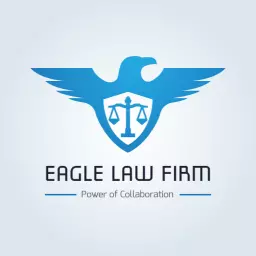Bold Blue Eagle Symbolizing Justice in Law Firm Logo Template