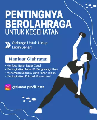Bold Blue Fitness Awareness for Healthy Living Poster Template