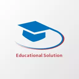 Bold Blue Graduation Cap Representing Educational Solutions Logo Template