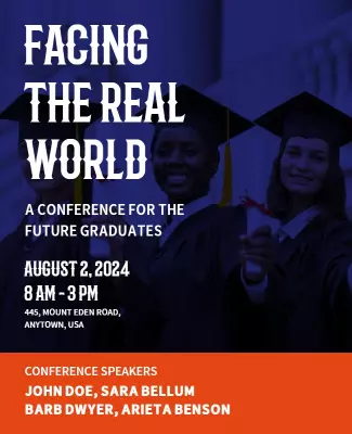 Bold Blue Graduation Conference for Future Graduates Poster Template