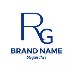 Bold Blue Initials Representing Elegant Monogram Logo Template