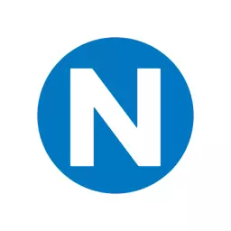 Bold Blue Letter N Encapsulated in Circular Design Logo Template